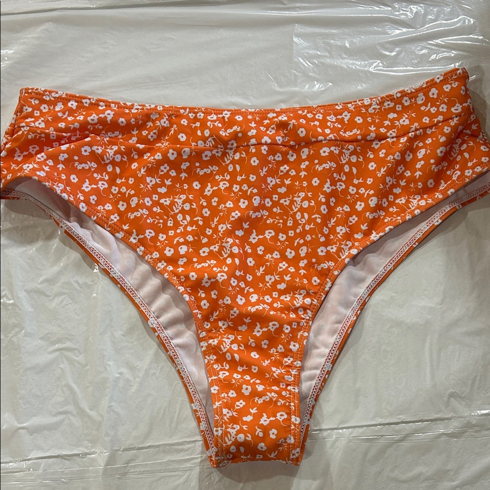 Orange Floral Bikini Bottoms